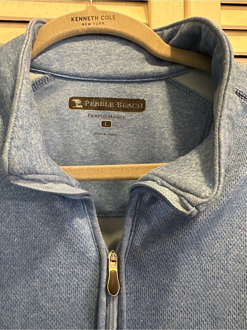 Pebble Beach Men's Light Blue Zip-Up Sweater